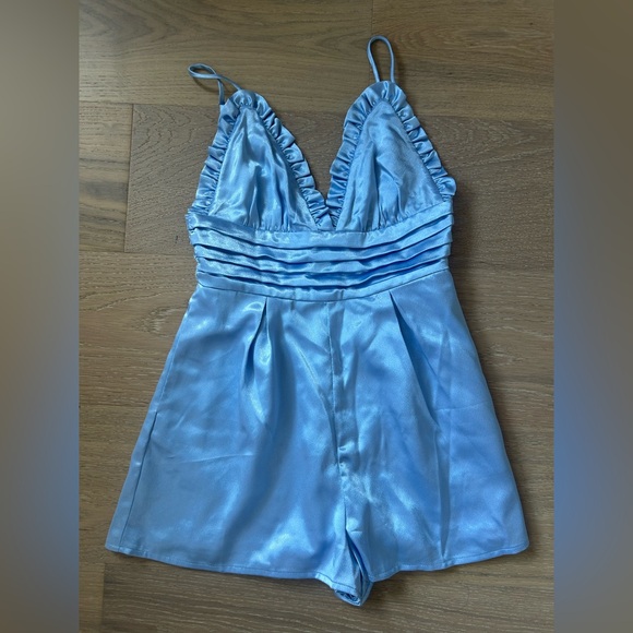 Majorelle Baby Blue Silk Rimper - Picture 3 of 4